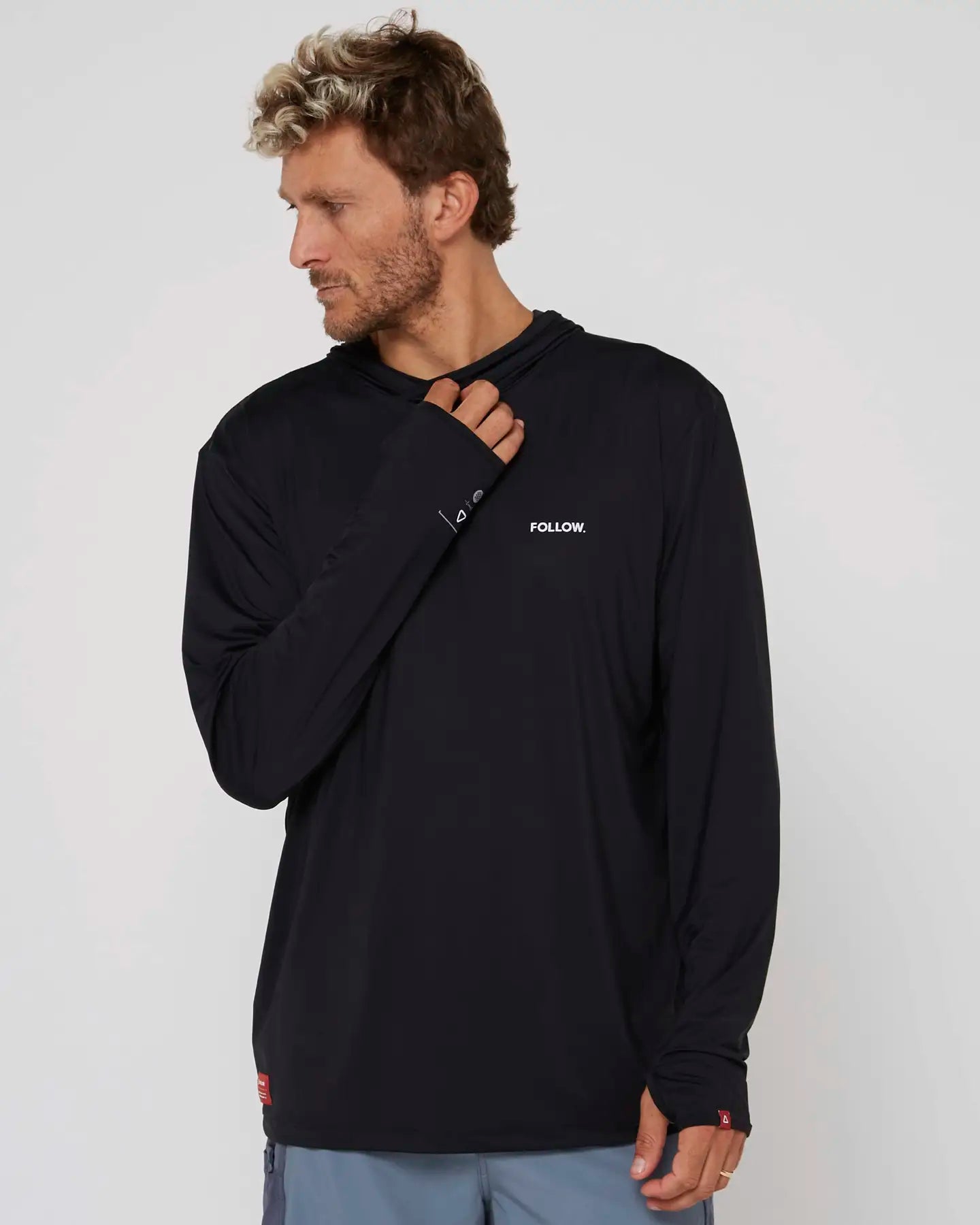 Follow Water Hood L/S - Black Font