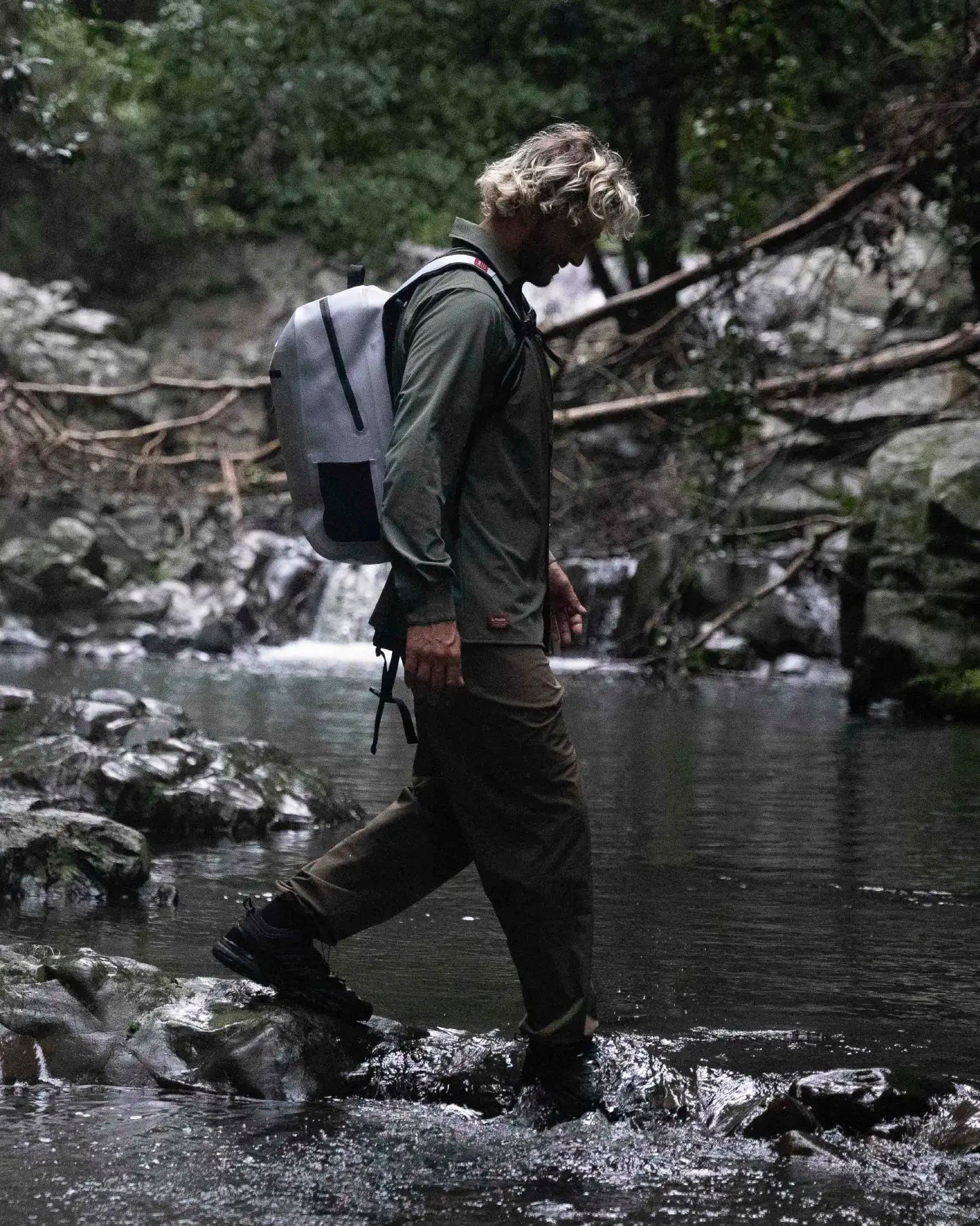 Follow Life Backpack - Light Grey lifestyle 3