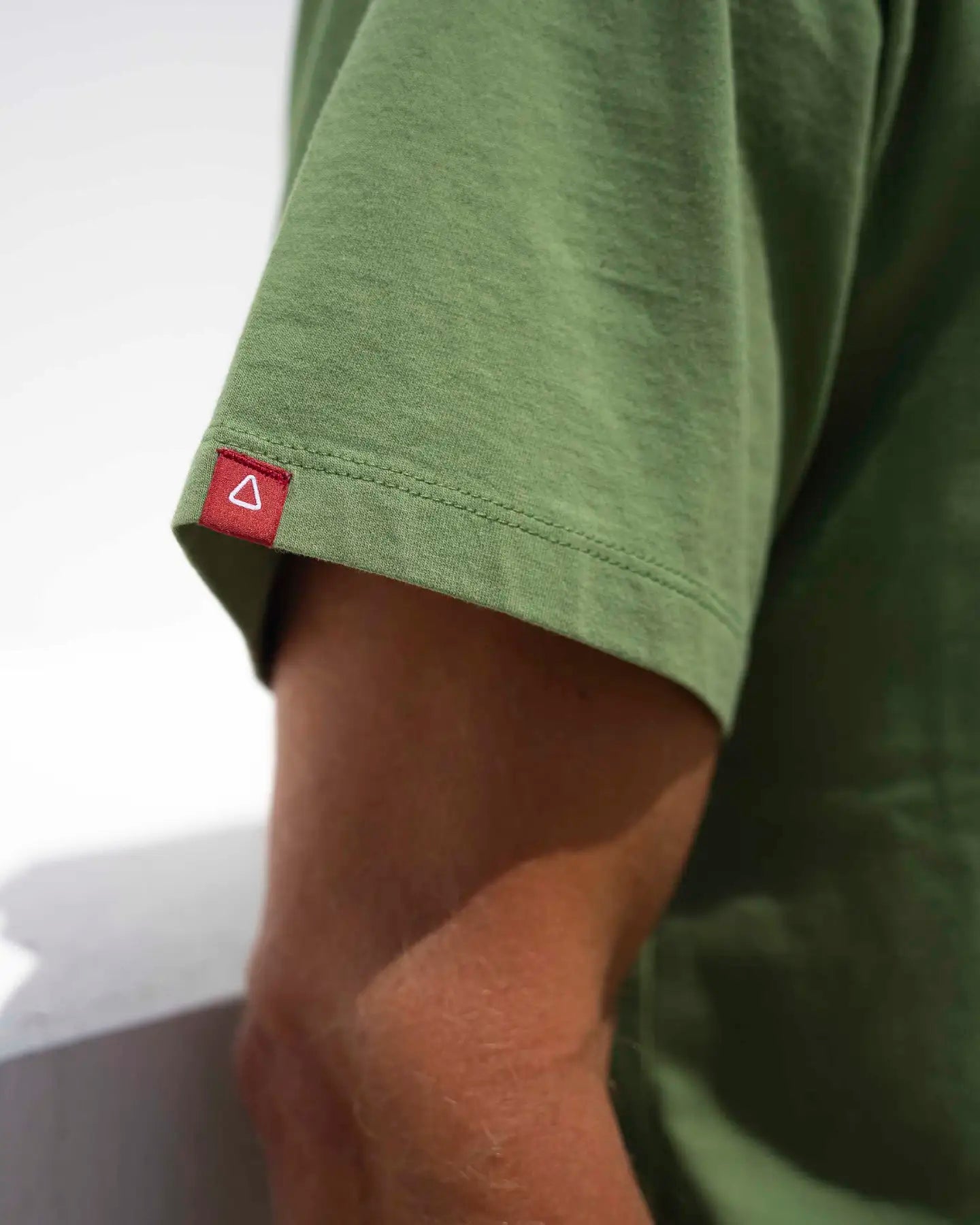 Follow Stitched Tee - Olive lifestyle 1